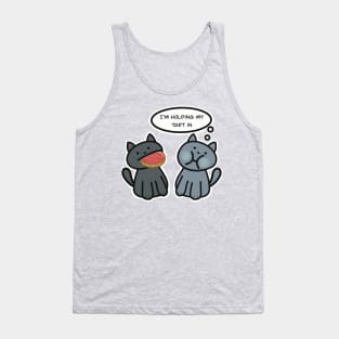 Cat Holding A Tart In Cat Pun Tank Top